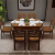 効果的なテーブルmodan中国式のリビングルームは伸縮して折り畳みました。テーブルとテーブルを組み合わせたテーブルのテーブルとテーブルのセットは、丸い形のご飯テーブルの胡桃色（1.50メートル）のテーブルに8つの椅子があります。