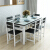 ベグア鉄分ガラスのテーブルとテーブルの組み合わせはシンプロモーションテーブル長方形家庭用テーブル4人/6人のテーブル120*80に4つの椅子セットがあります。