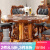 ロイヤルルイズ洋風烏金木の食卓別荘豪華純木大理石リビングアメリカ式軽奢な家庭用テーブルとテーブルのセットは1.38メートルの烏金木に人造大理石（テーブル）を配合しています。
