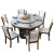 福文隆テーブルの大理石テーブルの丸いベルト回転盤1.2 m 1.3 m 1.5 mのテーブルと椅子の組み合わせmodan中国式家庭用6人の8人のテーブルのワインレッド1.3 mのテーブル+6の椅子【回転盤付き】
