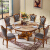 ロイヤルルイズ洋風烏金木丸テーブル天然大理石家庭用テーブルペンションホテルの電気料理テーブルと椅子のセットは1.2 mアフリカの烏金木に人工大理石を配合しています。