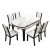 千色のレッドテーブル純木テーブルモダシンプレル大理石テーブル伸縮折られたテーブルセットレストラン家具黒（大理石のテーブル）リボン1.5 mテーブル六椅子