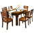 中国式の纯粋な木のテーブルとテーブルの组み合わせモダシンプレル折れたものは、両用の食卓に伸縮可能です。家庭用の食事テーブルはテーブルが小さくて、テーブルが小さくて、テーブルが1.38メートルで、テーブルが6つあります。送料は胡桃色1.38メートルで、テーブルが6つあります。