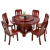 宏森宝純木食のテーブルと椅子を組み合わせた大円卓のテーブルベルト回転盤家庭用中華風のアンティークテーブル家具1.5 mシングルテーブル+8本の206種類の椅子