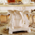 欧洛曼帝テーブル純木テーブル洋風テーブル大理石円卓洋風テーブル6人テーブル手作り彫刻純木回転テーブル高級フレンチテーブル紅龍玉1300*700*850
