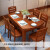 唯菲食卓全纯木餐テーブルセット多机能伸缩4人6人8人丸いテーブルシンゴムの木折りたみ中国式家庭用テーブル胡桃色1.2 mシングルテーブル