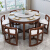 ラッキー熊純木大理石食卓家庭用テーブルテーブルテーブルテーブルテーブル6椅子セット長方形テーブルテーブルラウンドベルト回転板胡桃色四角形