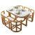 ラッキー熊純木大理石食卓家庭用テーブルテーブルテーブルテーブルテーブル6椅子セット長方形テーブルテーブルラウンドベルト回転板胡桃色四角形