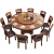 カルロソン純木テーブル全純木テーブルベルト回転台ベルト柔らかいクッション付きの柔らかいクッション丸いテーブル8人10人の家庭用経済型テーブルセット普通タイプ（黒紫色）1.2 mテーブル4椅子（80 cm回転盤）