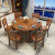 貝創食卓純木食テーブルとテーブルと椅子の組み合わせが伸縮できる折りたたみたみの丸いテーブルセット胡桃色（1.38メートル）のシングルテーブル
