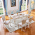 ファ馨の曲家の食卓の大理石の食卓洋風の純木の食卓の食事と椅子の組み合わせのレストランの家具の食卓+4椅子(木の面)の1.3 m