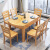 ルーフィト純木の食卓が伸縮して折れたみみ純木食テーブルとテーブルセットのテーブル付きテーブル付きの食事テーブルlzc-946〓〓1.38メートル胡桃色/茶/カイドウ色のテーブル6椅子