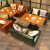 クラウン(HOUGUAN)ソファカードホルダー洋食レストランソファテーブルとテーブルコーヒーホールソファテーブルとテーブルの組み合わせコーヒー色の二人掛けソファ+120*60テーブル