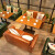 クラウン(HOUGUAN)ソファカードホルダー洋食レストランソファテーブルとテーブルコーヒーホールソファテーブルとテーブルの組み合わせコーヒー色の二人掛けソファ+120*60テーブル