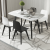 卓語テーブルの個性的でファッション的なシンプロモノクロスタイルの純木フレームガラスのテーブルと椅子を組み合わせた四つのテーブル（7033椅子）。