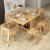 誉派折りたたみ食のテーブルとテーブルのセットは、純木食台小タル家庭用に伸縮可能なモダシンプレルステルス食卓原木色（タイ輸入ゴム木）1テーブル6椅子で1.5 m（6つの食事椅子を置くことができます）です。