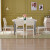 QUANUホーム折りたたみたテーブルガラスモダシンプレルテーブルセット家庭用変形テーブル純木フレームテーブル120765テーブル+食事椅子*6