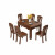 XIYINGMENクルミの木全純木テーブルとテーブルとテーブルの組み合わせ新中国式食卓モダシンプレル伸縮折られた角円テーブルレストラン一テーブル(1.5 M)四つの椅子