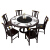 ラッキー熊新中国式岩板テーブルセットモダシンプレル円形回転テーブルレストラン円卓家庭6人用テーブルシングルテーブル（回転盤付き）1.3メートル