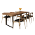北欧風ヴィンテージ鉄芸純木テーブル家庭用長方形レストランのテーブルコーヒーショップのテーブルと椅子の組み合わせ