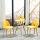 黄色の布目の皮革(一つのテーブルの三つの椅子)