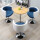 木のテーブル+青白い(布の椅子)