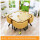 原木色の四角いテーブル+黄色の布椅子