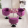 紫丸テーブル+紫(皮椅子)