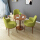 草緑色の胡桃のテーブル3つの椅子の布の種類