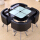 4椅子+90 cm角テーブル、白黒水玉