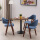 くるみ色テーブル-紺の布椅子