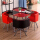 4椅子+90 cm角テーブル、黒赤色