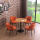 オレンジ色の通気性綿麻布テーブル4つの椅子（60小さな円卓）