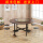1.4メートルの黒い胡桃のテーブル+10つの黒い木目模様の丸い腰掛け+0.9メートルのガラス