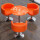オレンジ色の椅子+オレンジ色のガラステーブル65