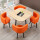 オレンジの皮椅子（原木の角テーブル）