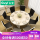 大理石テーブル【一つのテーブル6黒の椅子】