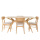 Aタイプ1.5 m原木色のテーブル+ベージュの椅子
