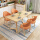 1.2*0.6原木色+オレンジ色の布椅子4