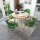テーブルの4つの椅子の緑の皮（90 CMの直径）