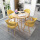 テーブルの4つの椅子の黄色の皮（90 CMの直径）