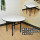 白い木目の丸いテーブルの直径116円の四角形の両用は昇降できます。