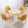 黄皮のテーブルの4つの椅子の原木色の80直径