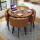 四つのテーブル+コーヒー色(皮椅子)胡桃色の円卓