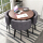 テーブル四椅子+灰色(布椅子)胡桃色の円卓