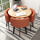80水曲の円卓のオレンジの布の椅子